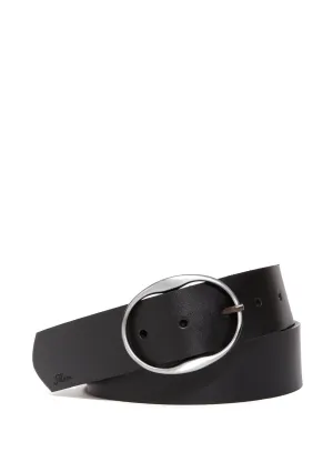Black Faux Leather Belt