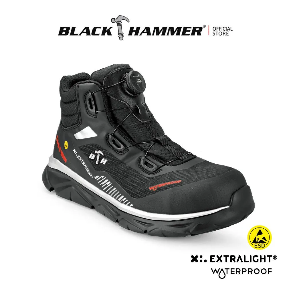 BLACK HAMMER Pro Series Men Mid Cut Waterproof ESD Extralight Safety Shoe BHS-22004