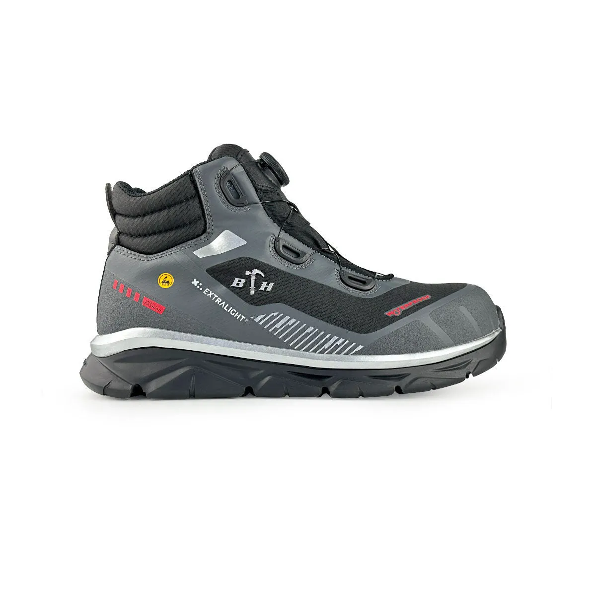BLACK HAMMER Pro Series Men Mid Cut Waterproof ESD Extralight Safety Shoe BHS-22004