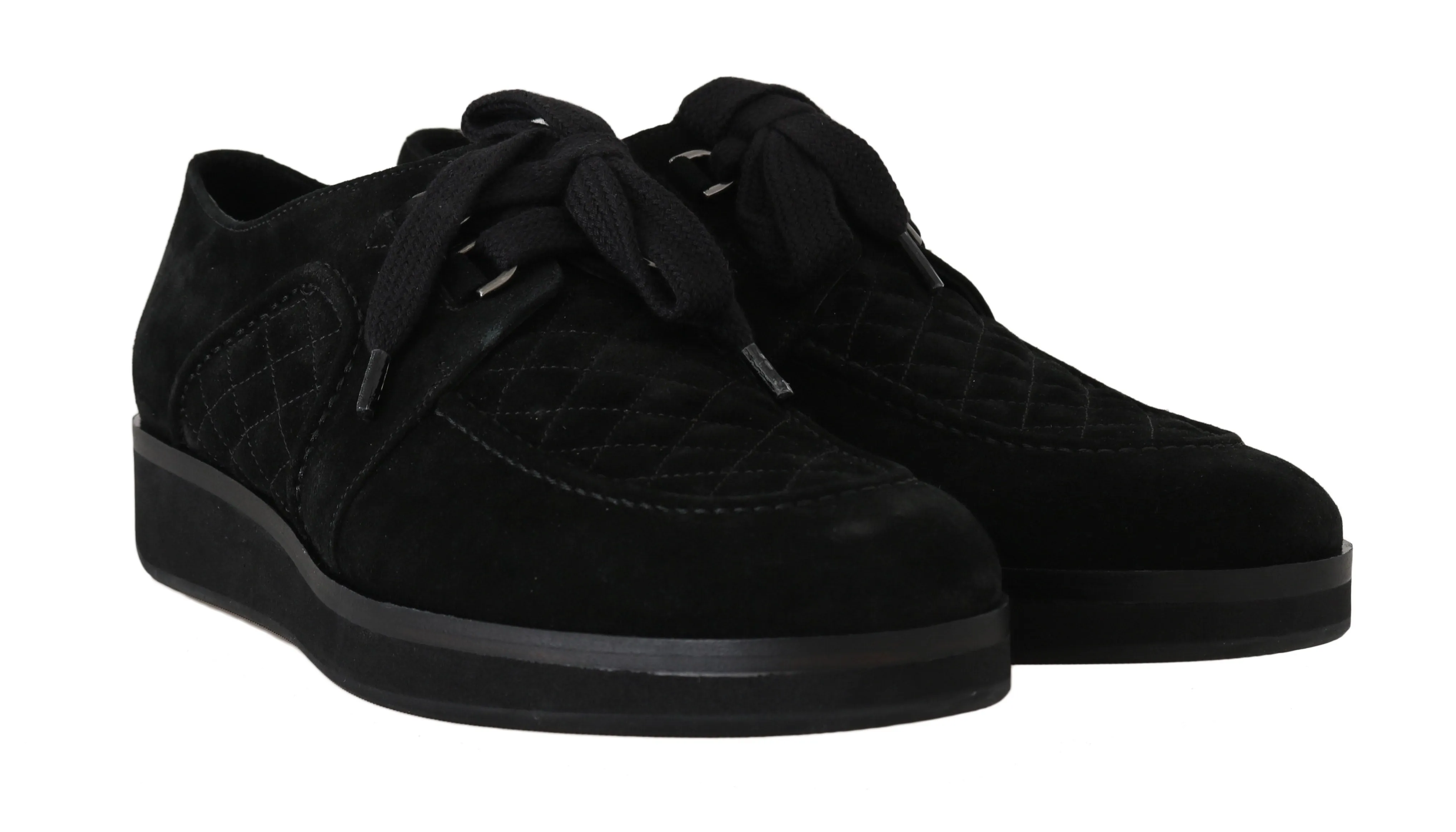 Black Leather Casual Laceup Derby Shoes