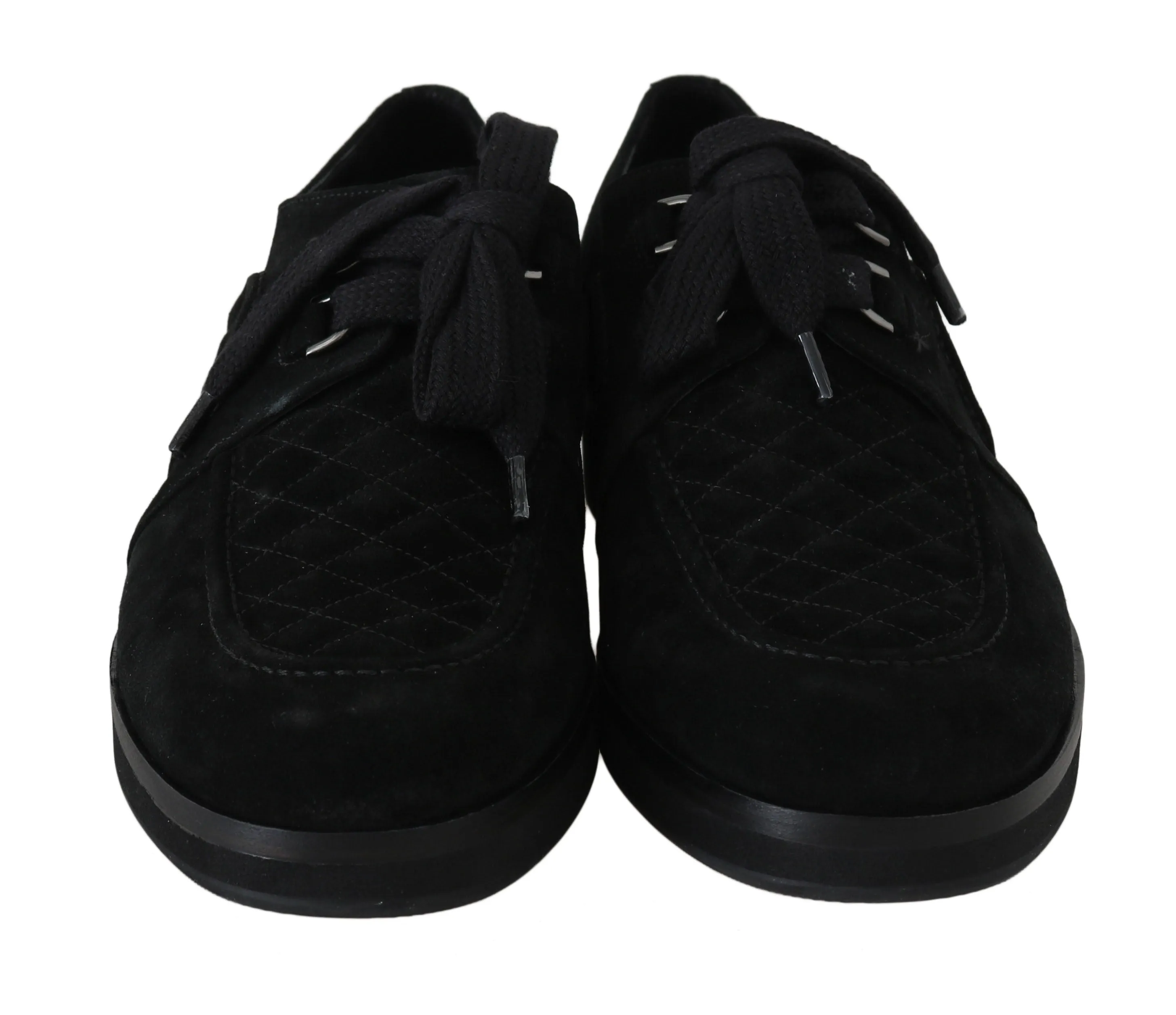 Black Leather Casual Laceup Derby Shoes