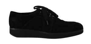 Black Leather Casual Laceup Derby Shoes