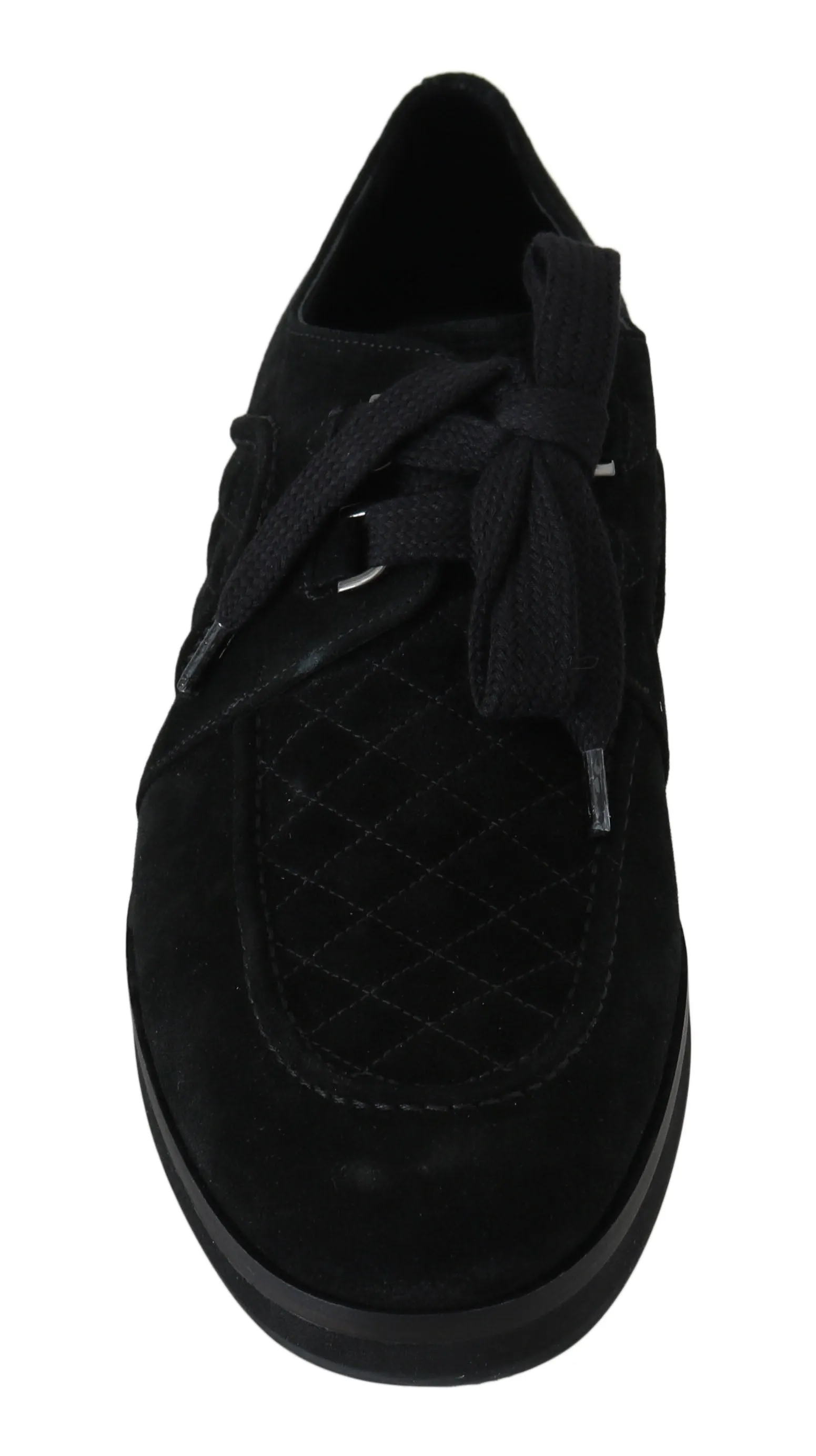 Black Leather Casual Laceup Derby Shoes