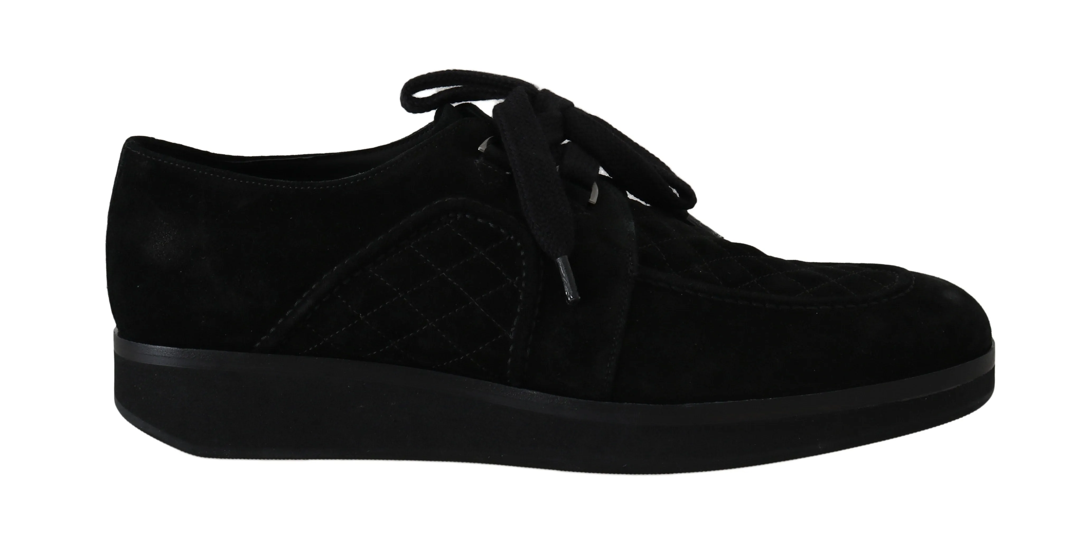 Black Leather Casual Laceup Derby Shoes
