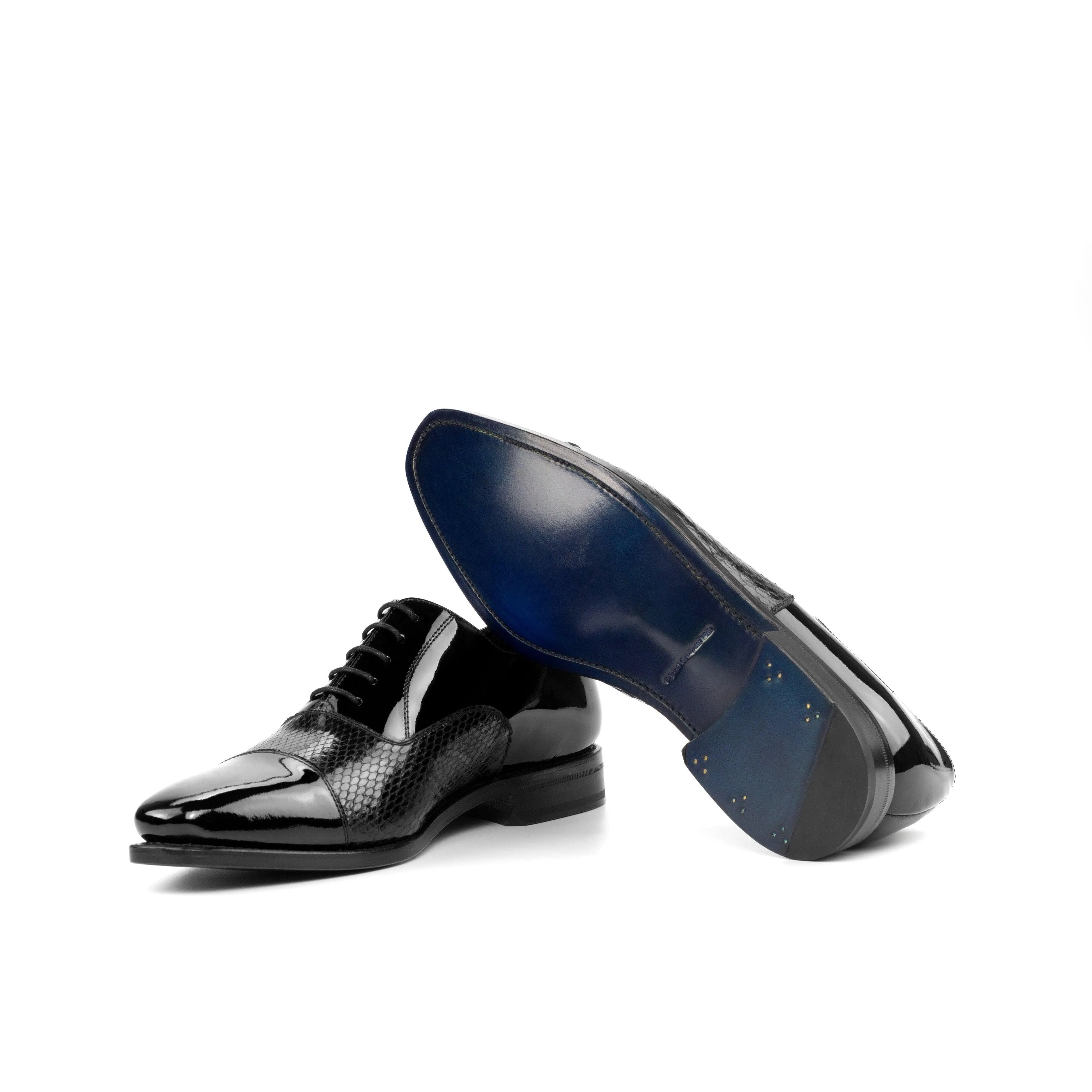 Black Patent & Python Oxford Shoes