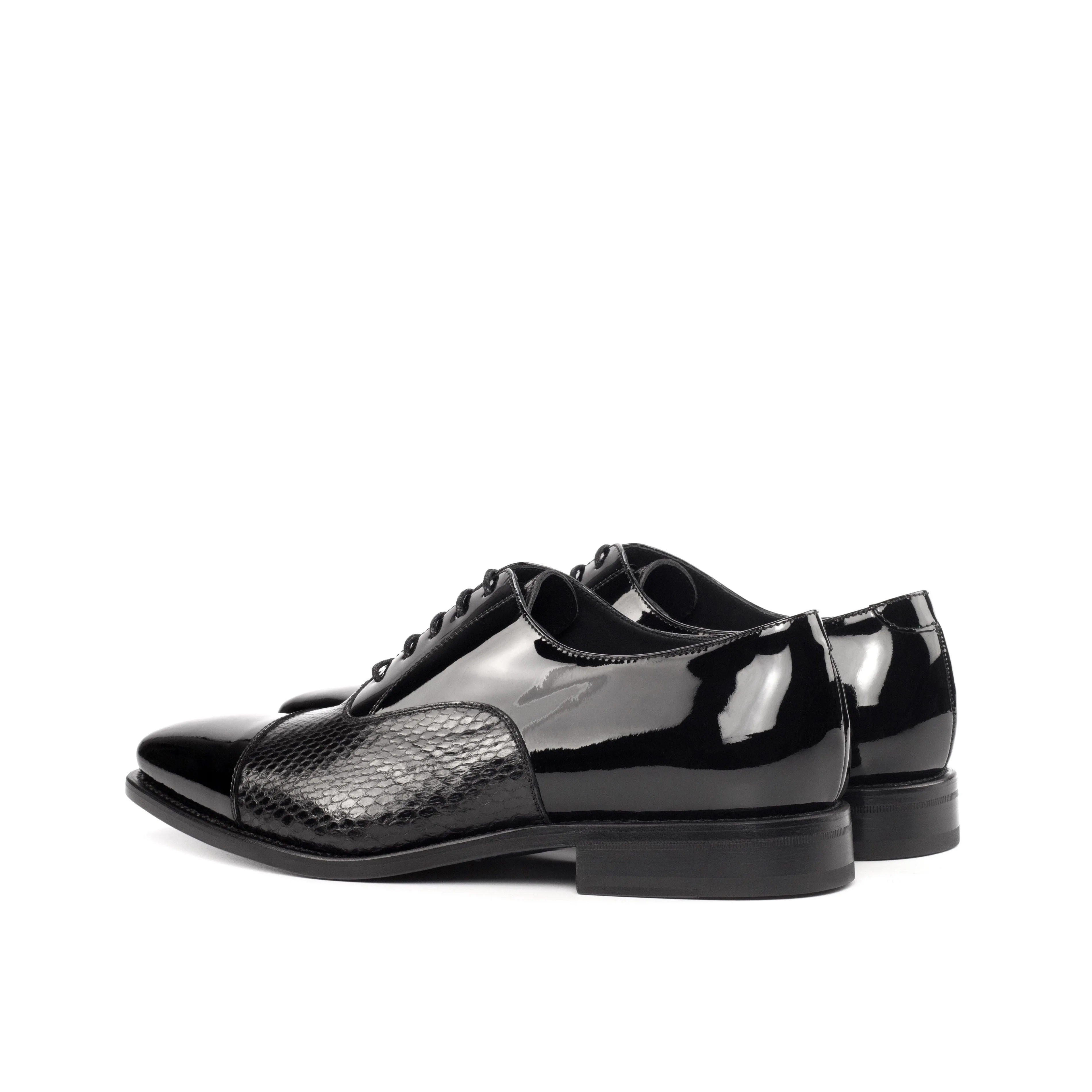 Black Patent & Python Oxford Shoes