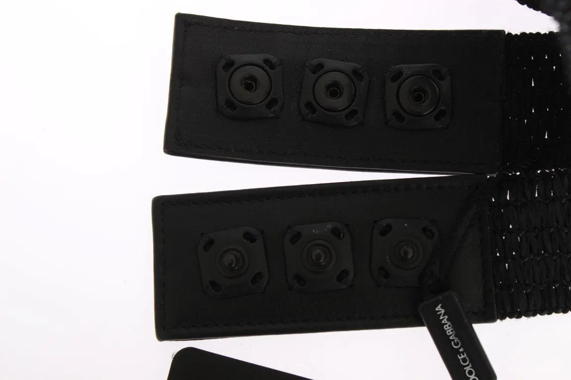 Black Wide Woven Viscose Belt