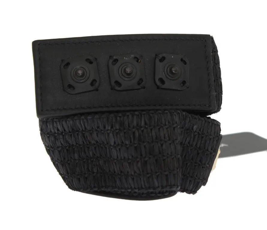 Black Wide Woven Viscose Belt