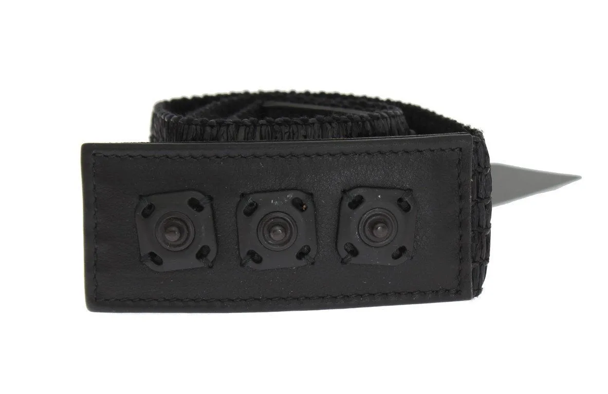 Black Wide Woven Viscose Belt