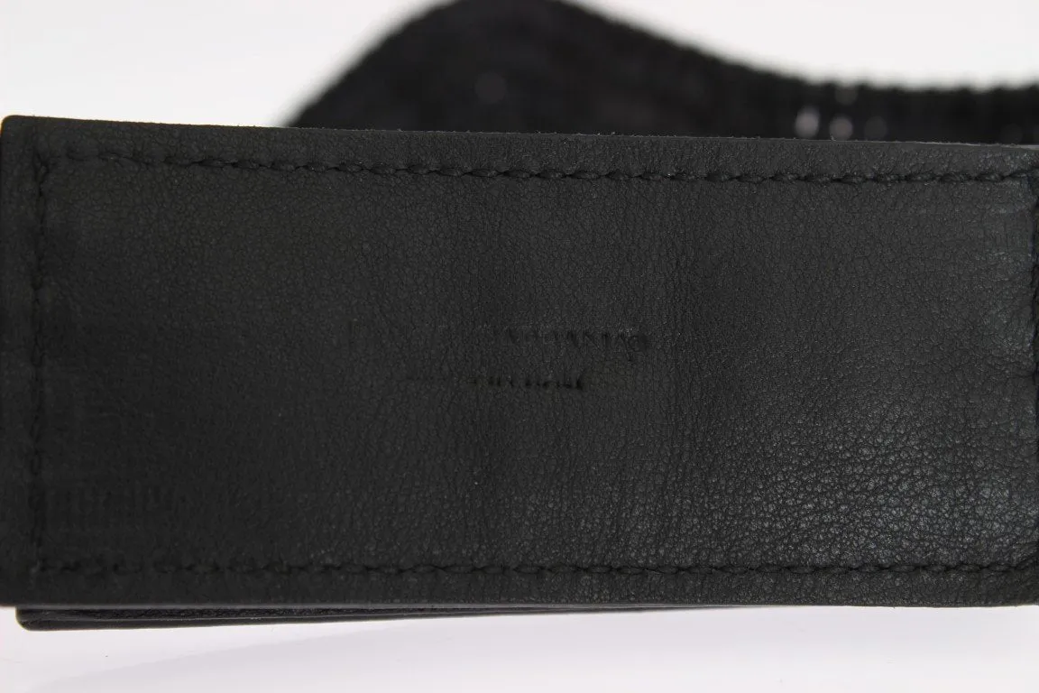 Black Wide Woven Viscose Belt