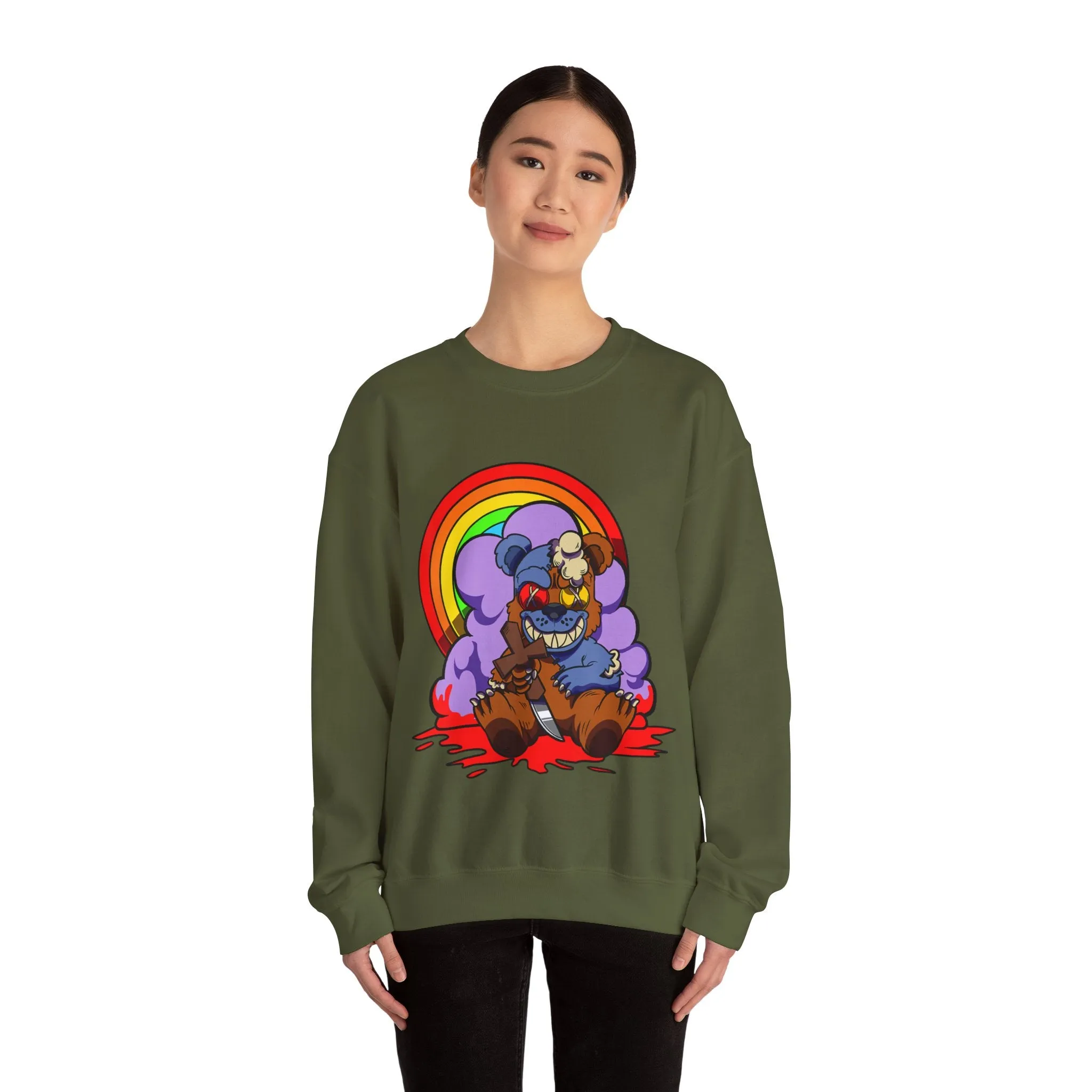 Bloody Knife Teddy Bear Sweatshirt