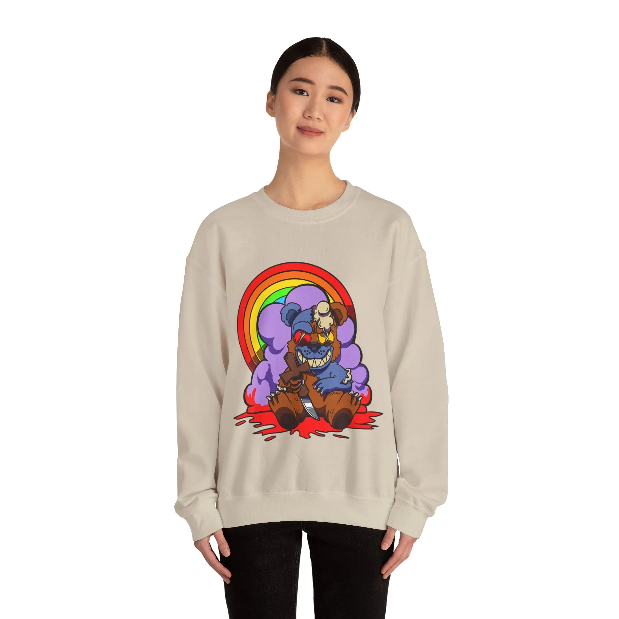 Bloody Knife Teddy Bear Sweatshirt