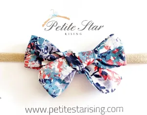 Blue and Red Floral Baby Headband