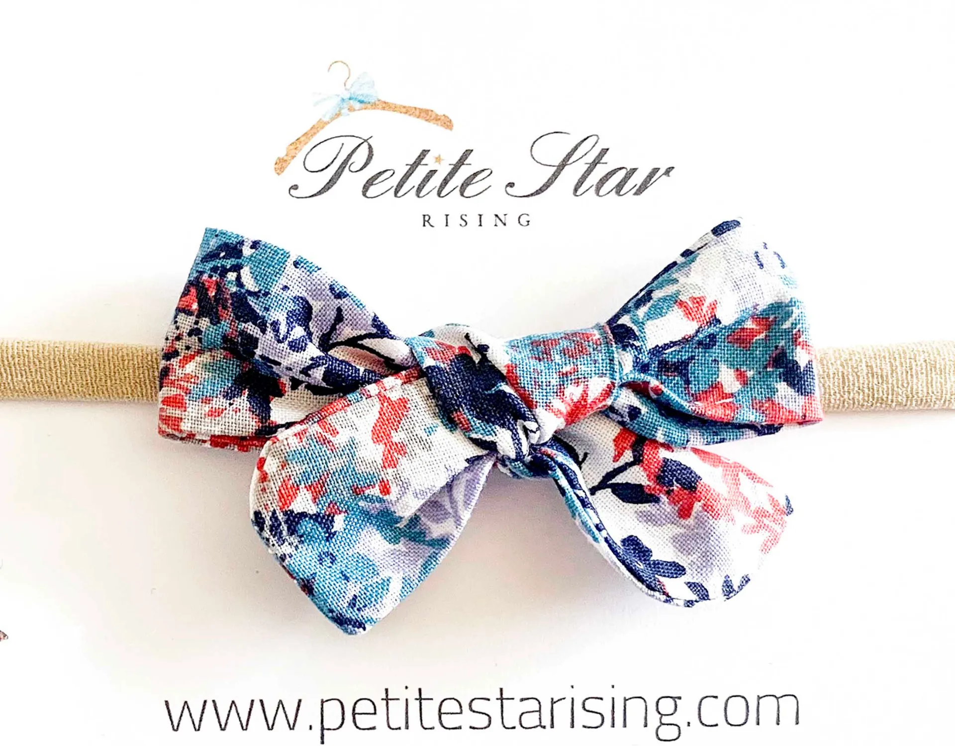 Blue and Red Floral Baby Headband