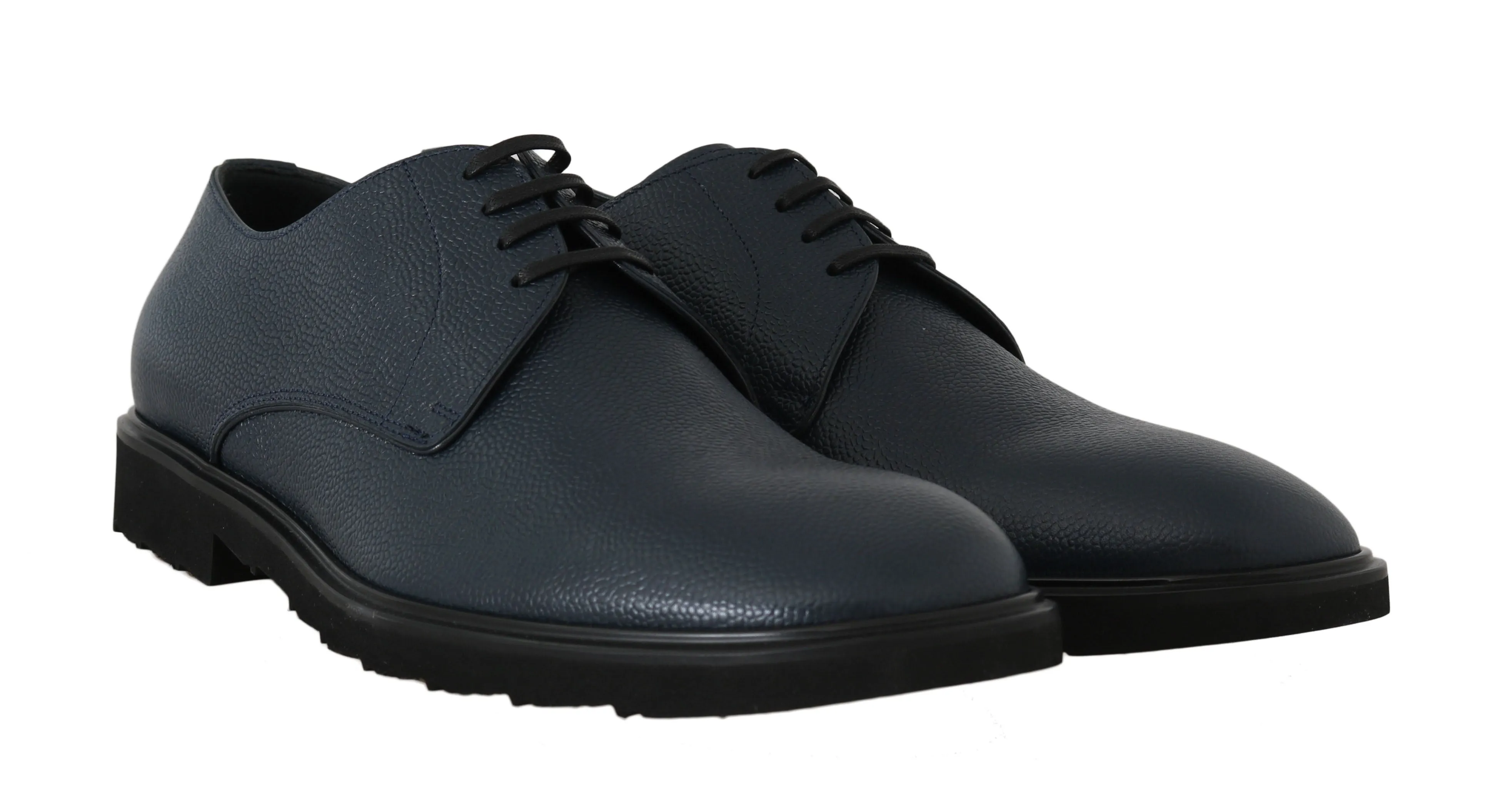 Blue Leather Derby Dress Formal Shoes