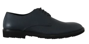 Blue Leather Derby Dress Formal Shoes