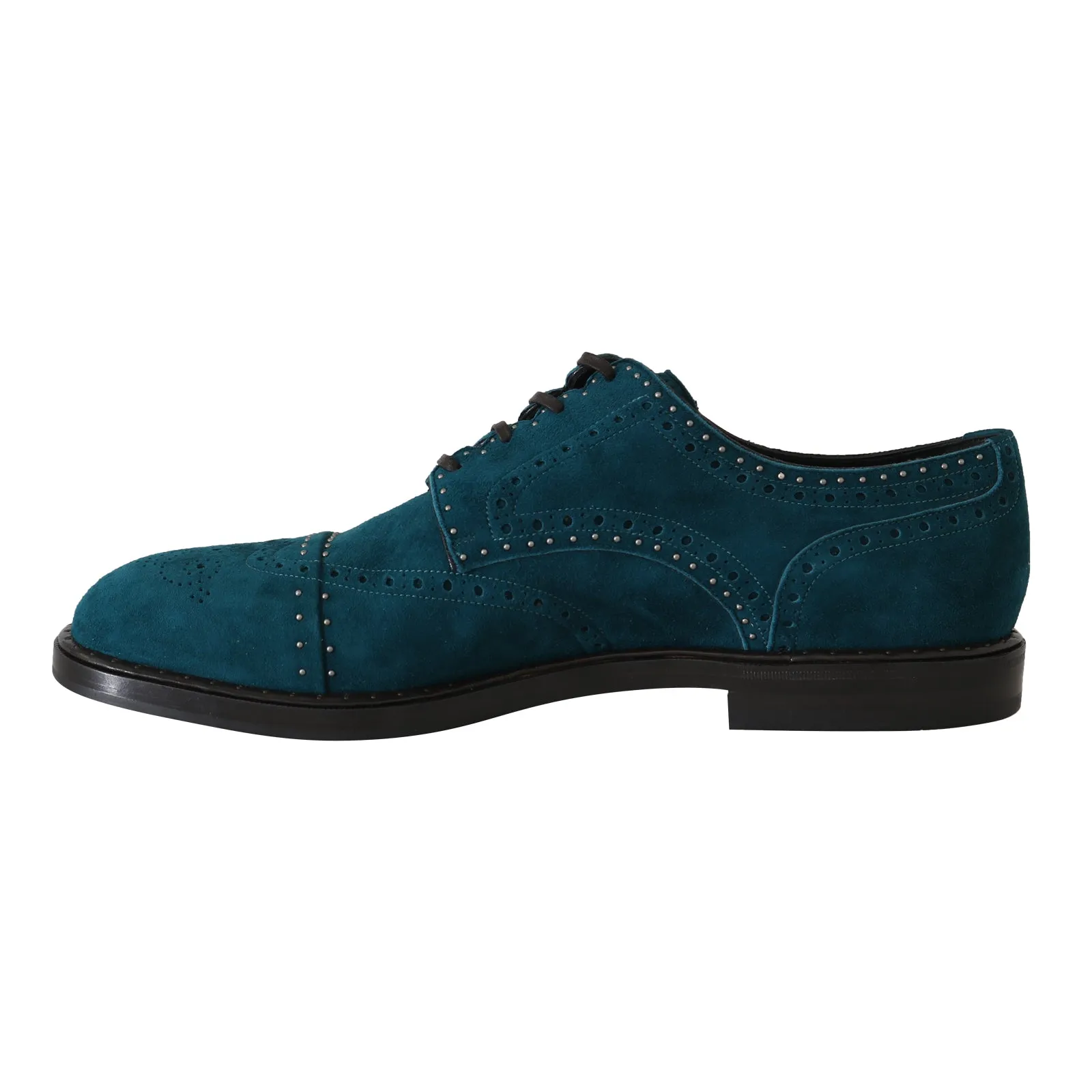 Blue Leather Derby Dress Wingtip Shoes