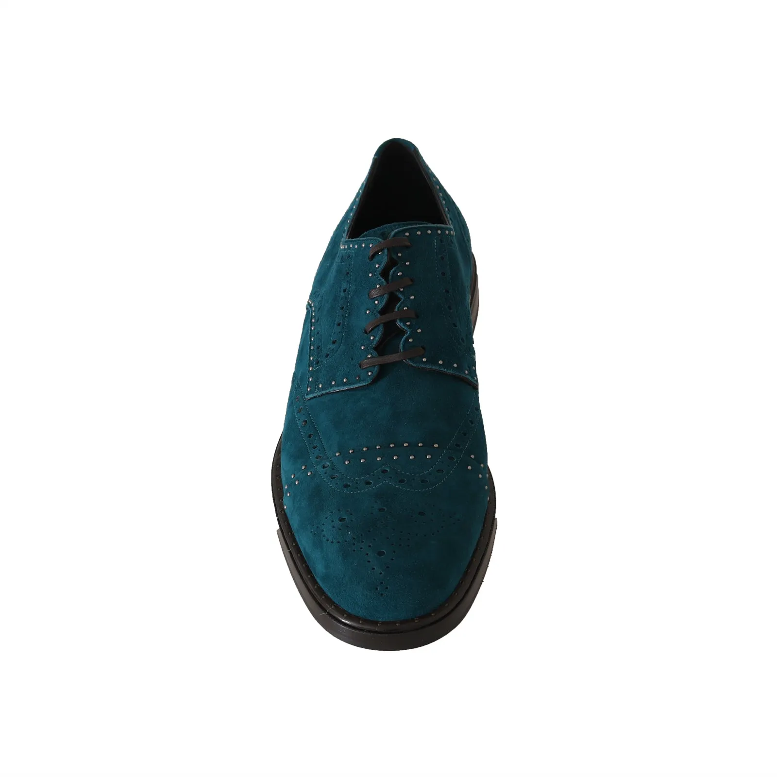 Blue Leather Derby Dress Wingtip Shoes