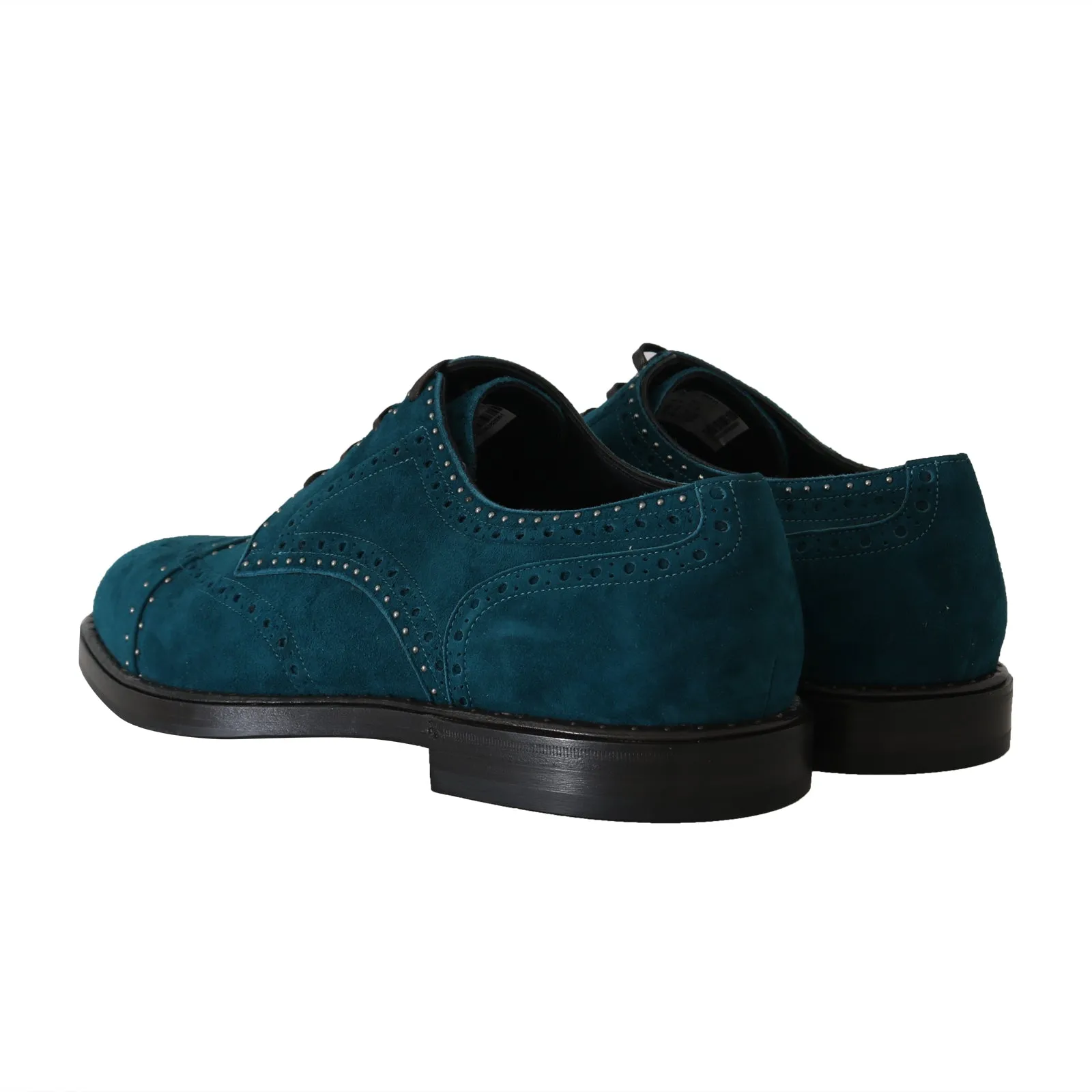 Blue Leather Derby Dress Wingtip Shoes
