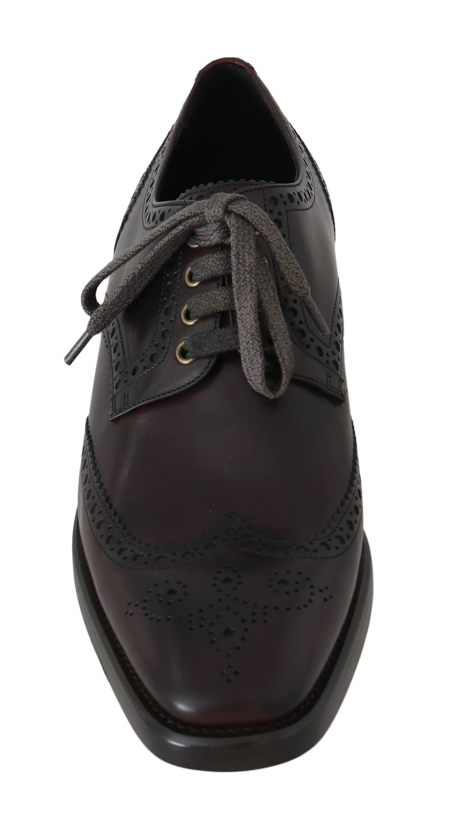 Bordeaux Leather Derby Wingtip Oxford Shoes
