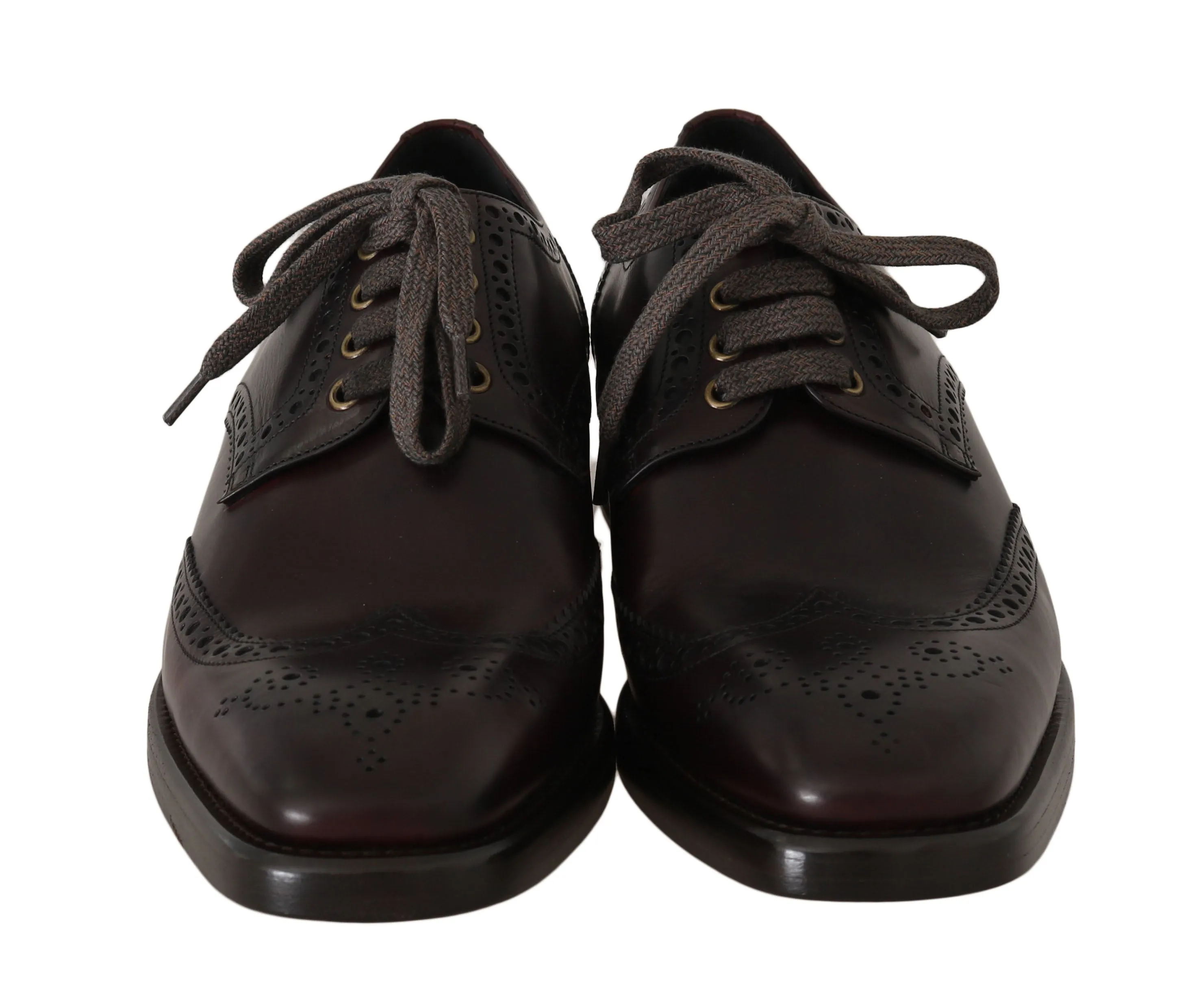 Bordeaux Leather Derby Wingtip Oxford Shoes