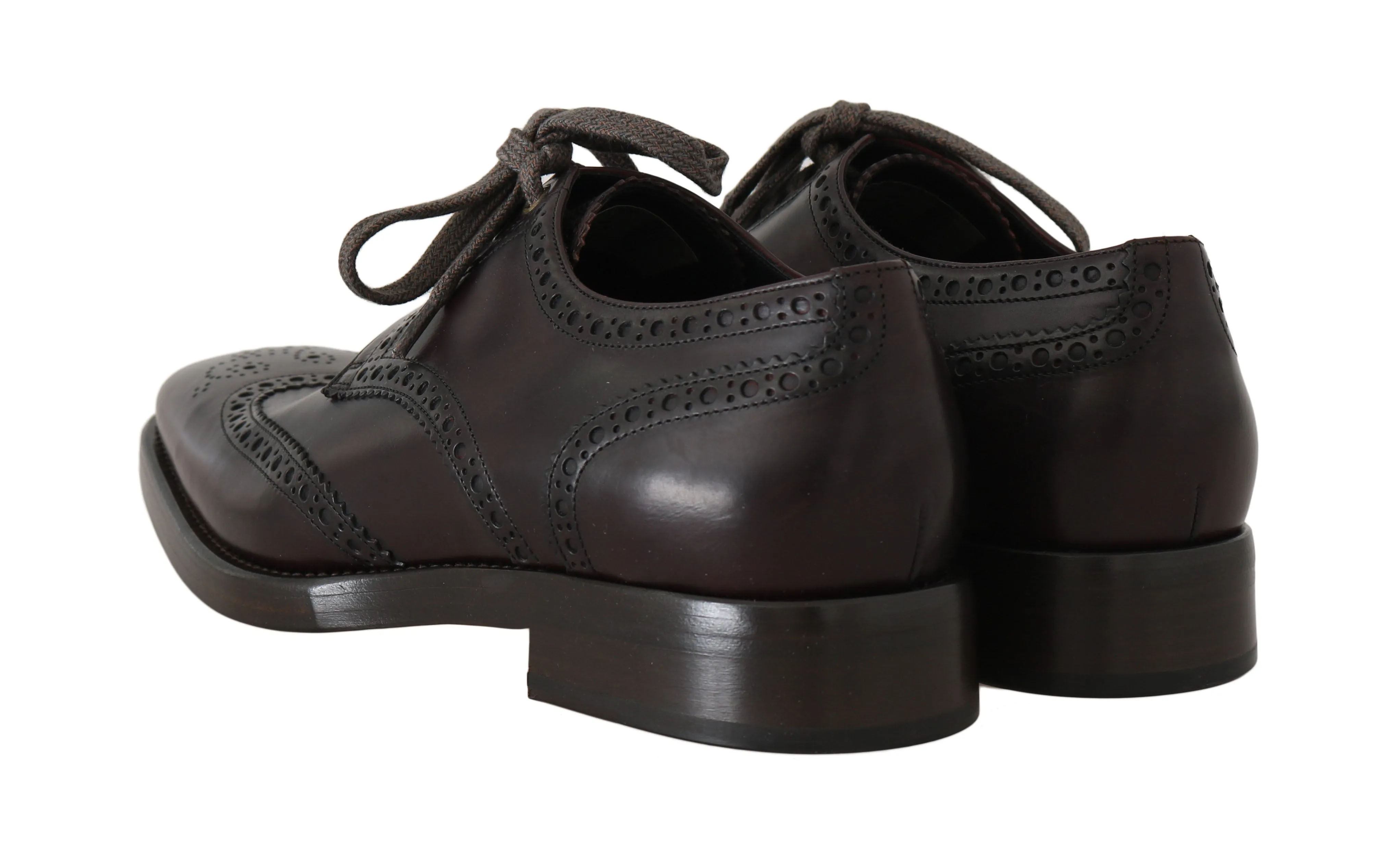 Bordeaux Leather Derby Wingtip Oxford Shoes
