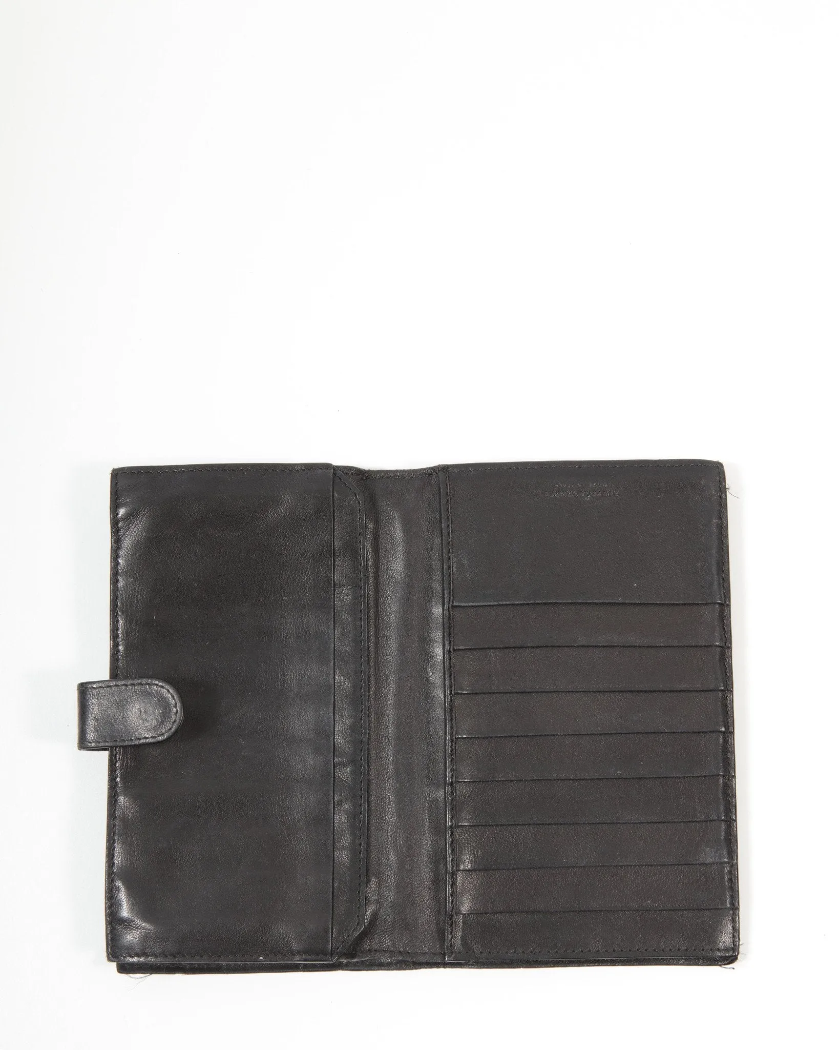 Bottega Veneta Black Intrecciato French Compact Wallet