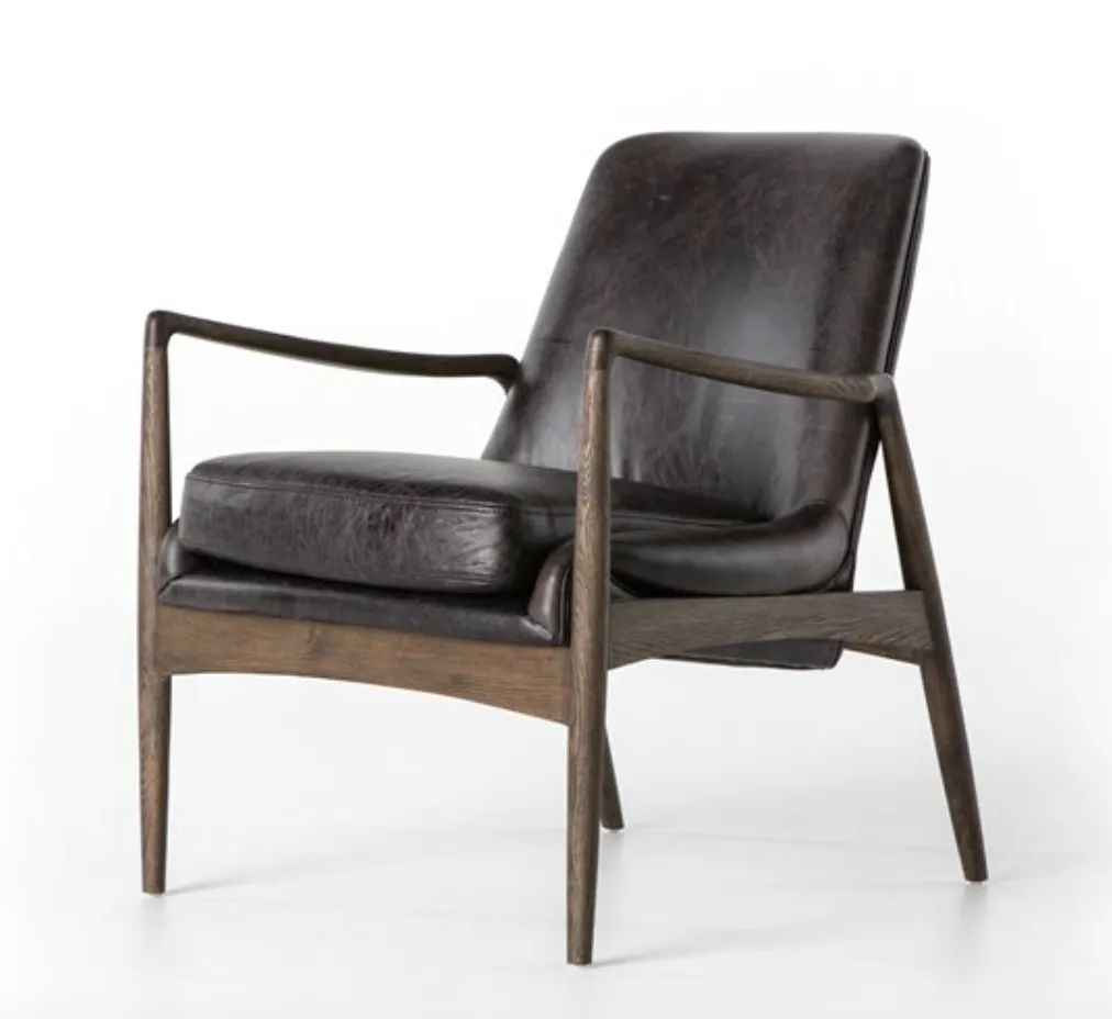 BRADEN LEATHER CHAIR, DURANGO SMOKE