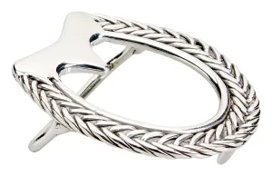 Braided Bar Shoe Buckle, Sterling Silver