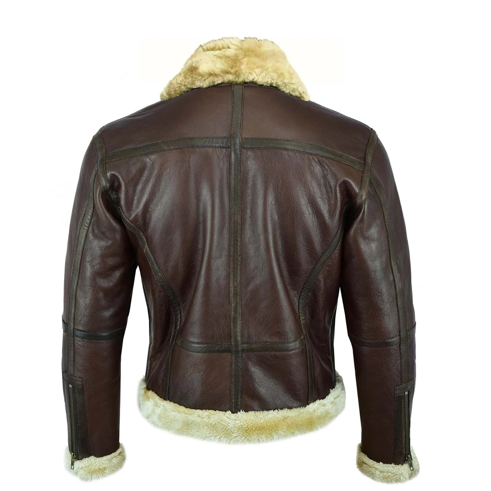 Brown Aviator Bomber Leather Jacket