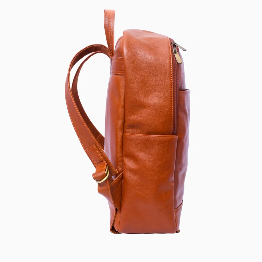 ﻿Brown Flex Leather Backpack