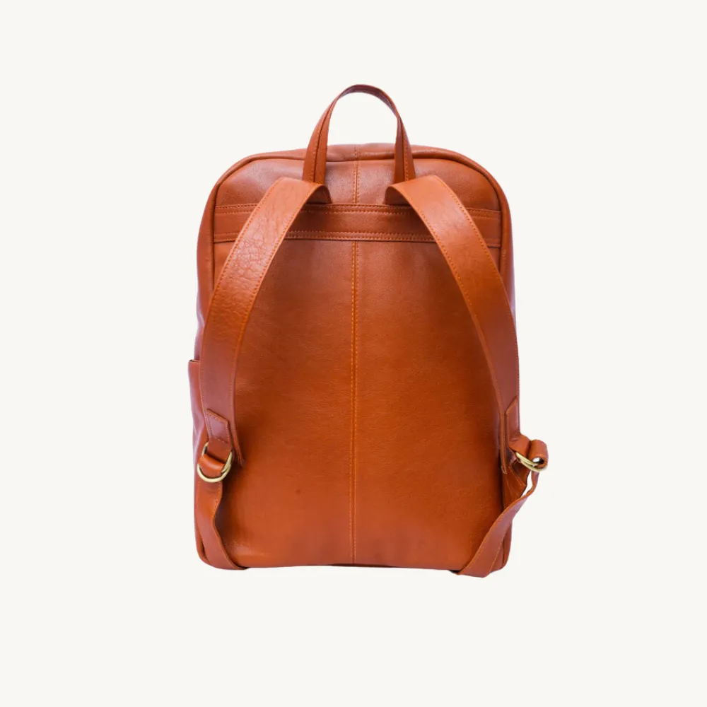﻿Brown Flex Leather Backpack