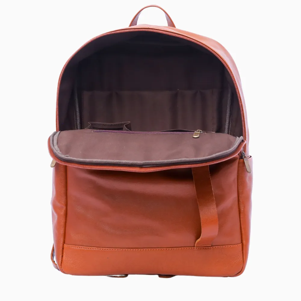 ﻿Brown Flex Leather Backpack