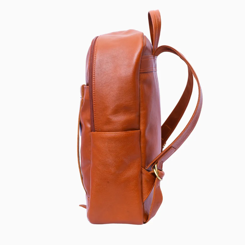 ﻿Brown Flex Leather Backpack