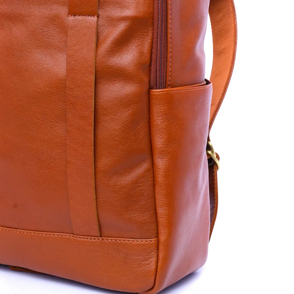 ﻿Brown Flex Leather Backpack