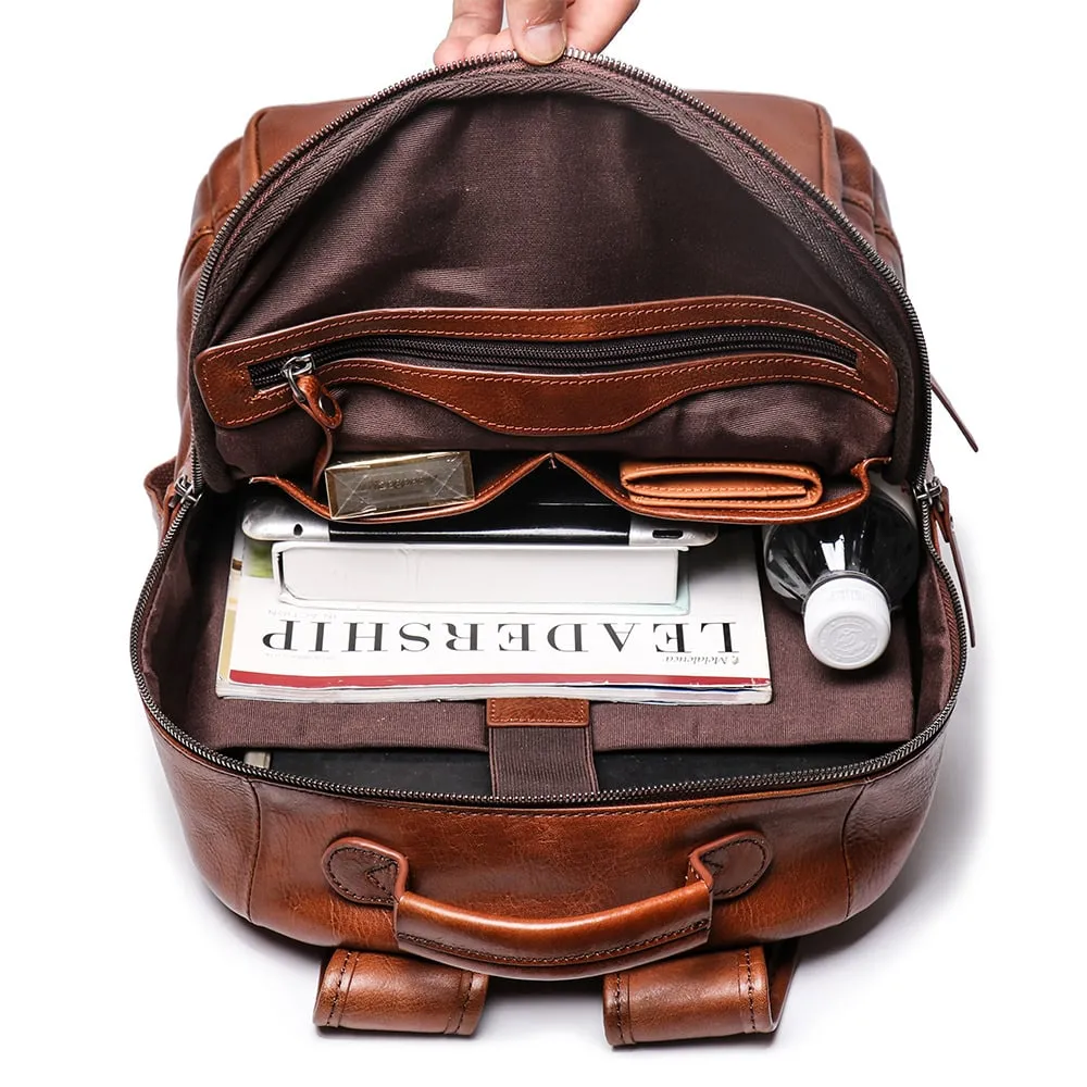 ﻿Brown Hudson Leather Backpack