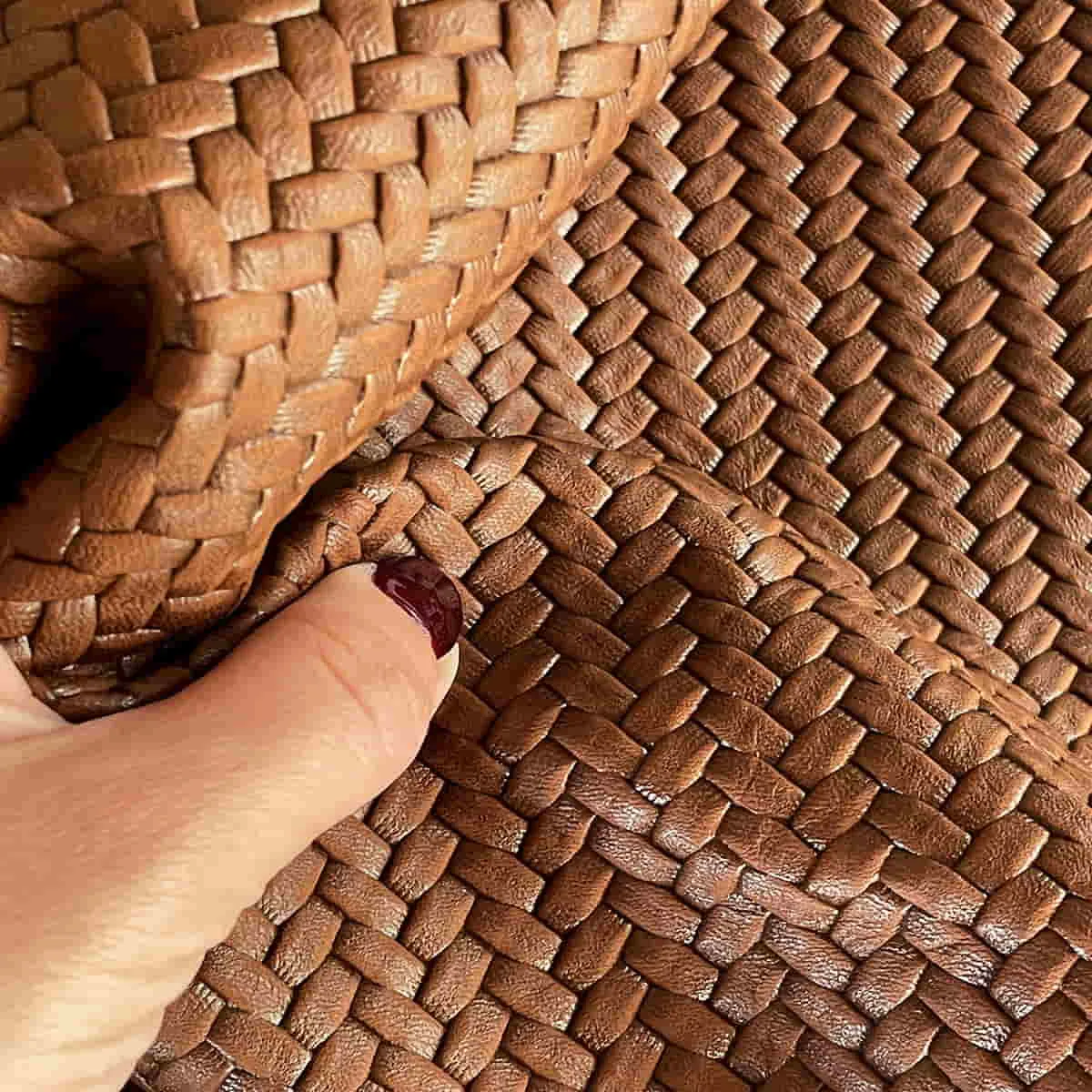 Brown Woven Pattern Leather