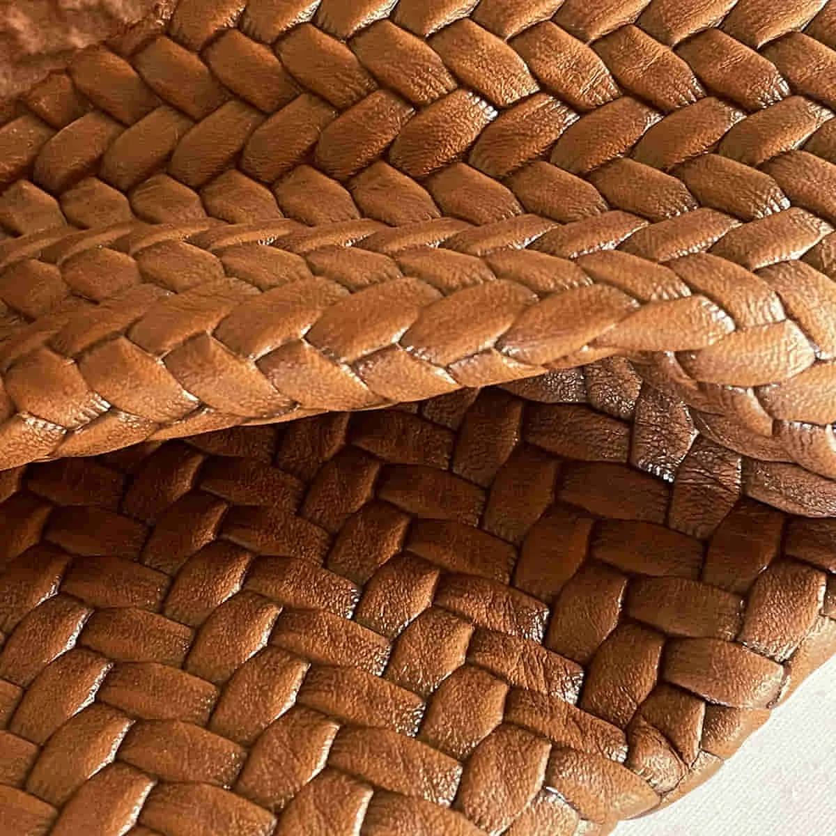 Brown Woven Pattern Leather