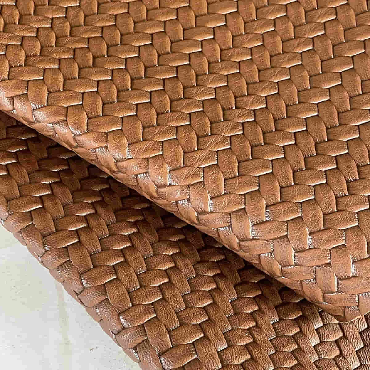 Brown Woven Pattern Leather