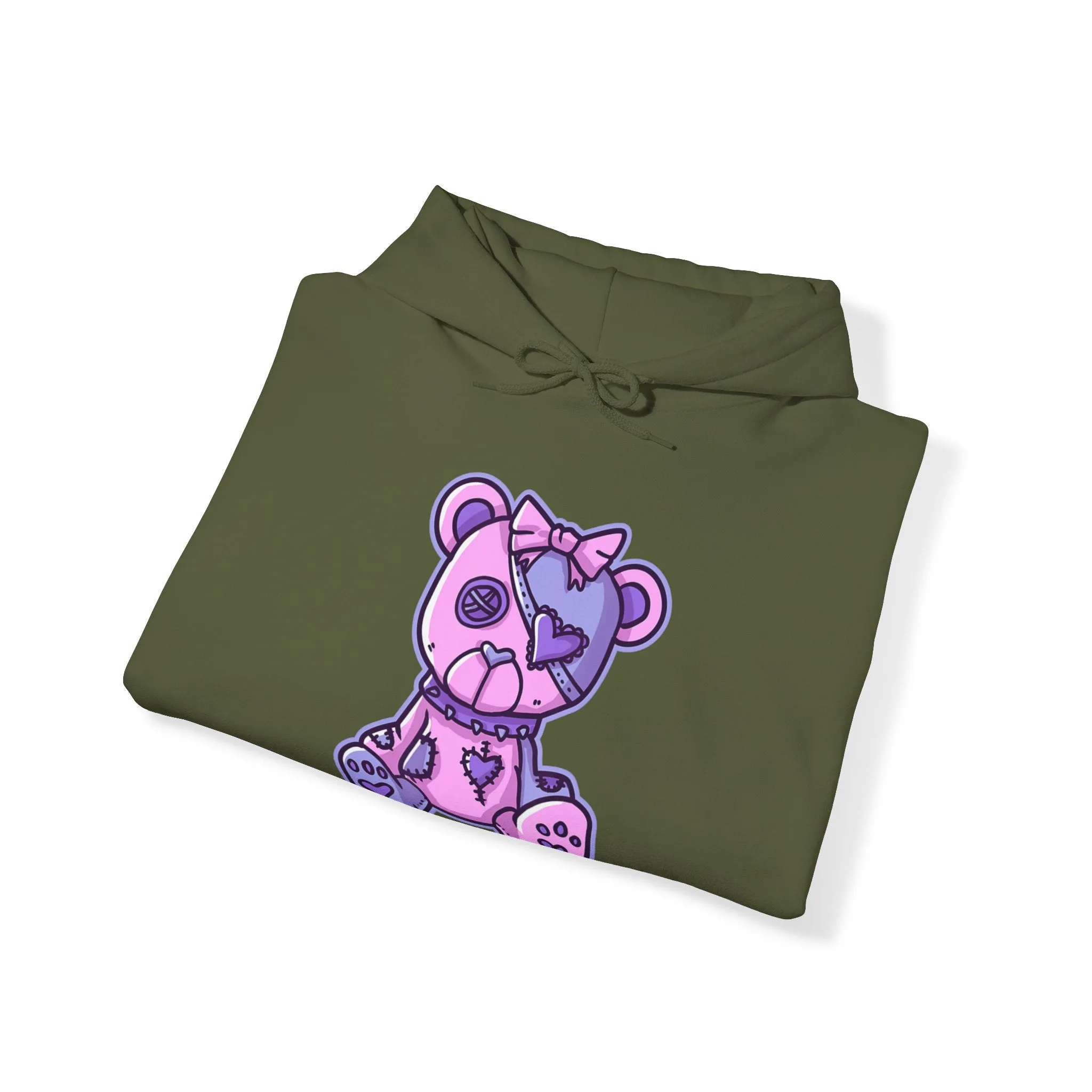 Button Eye Teddy Bear Hoodie