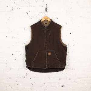 Carhartt Fleece Lined Gilet Bodywarmer Jacket - Brown - XL