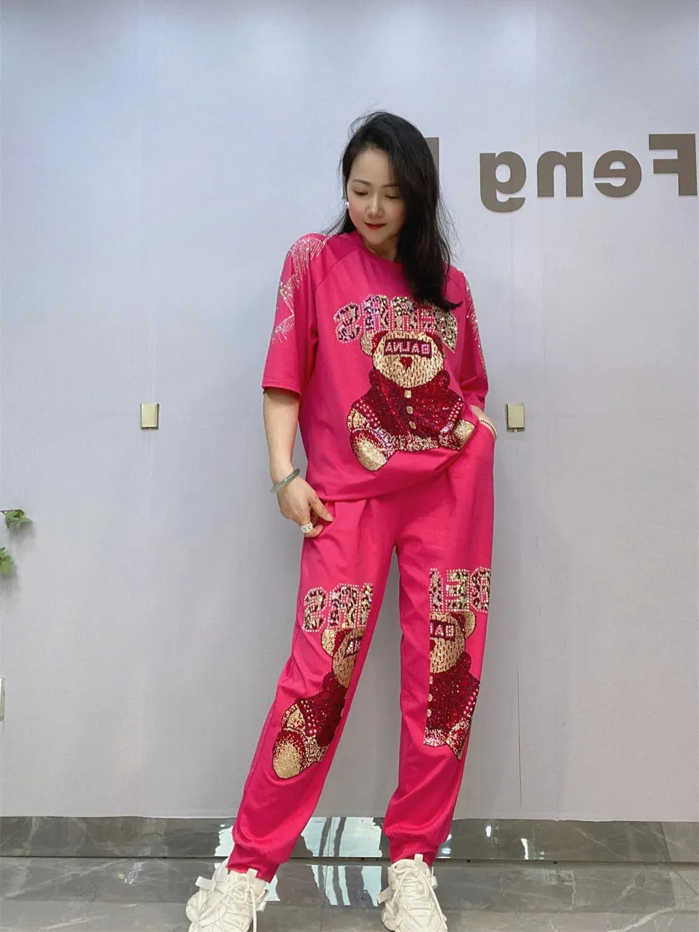 Cartoon 2PCS Knitted Set Cotton Two Piece