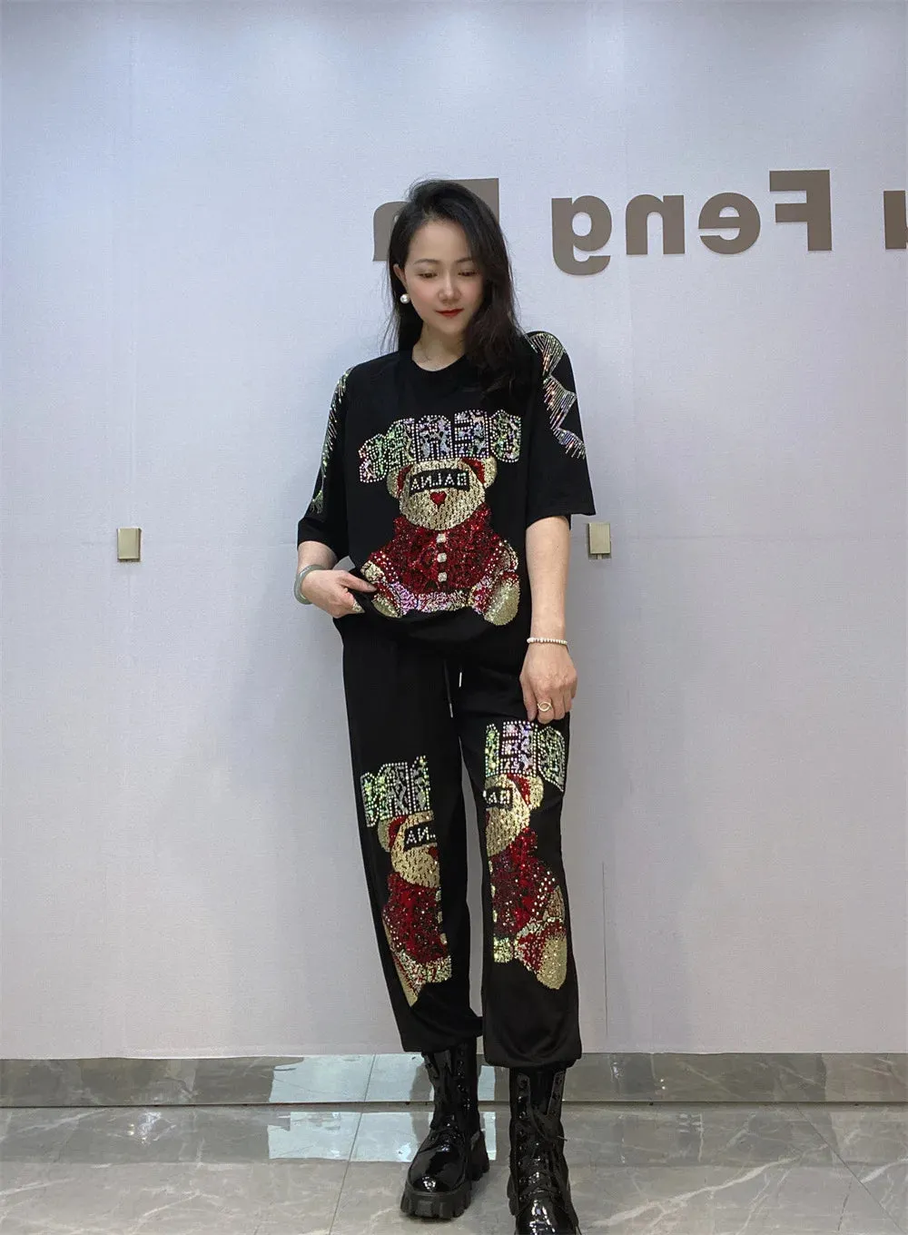 Cartoon 2PCS Knitted Set Cotton Two Piece