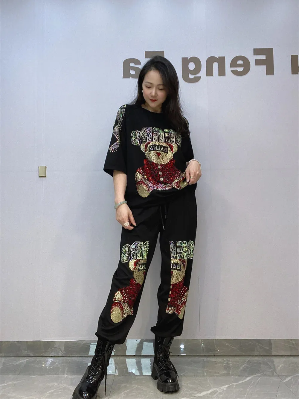 Cartoon 2PCS Knitted Set Cotton Two Piece