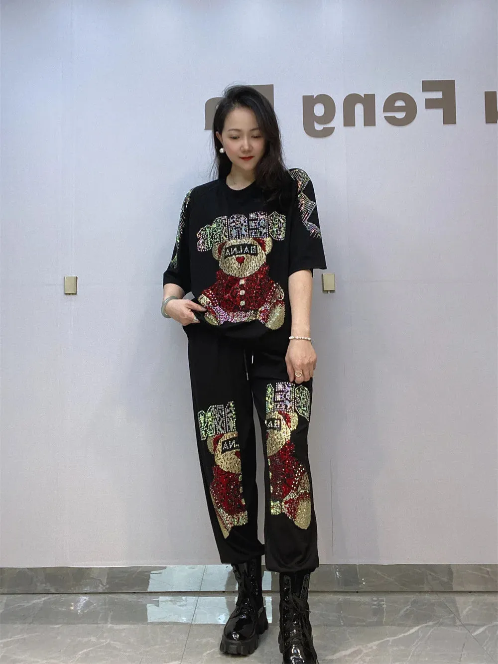Cartoon 2PCS Knitted Set Cotton Two Piece