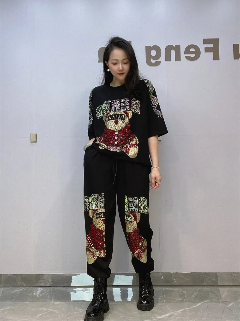 Cartoon 2PCS Knitted Set Cotton Two Piece