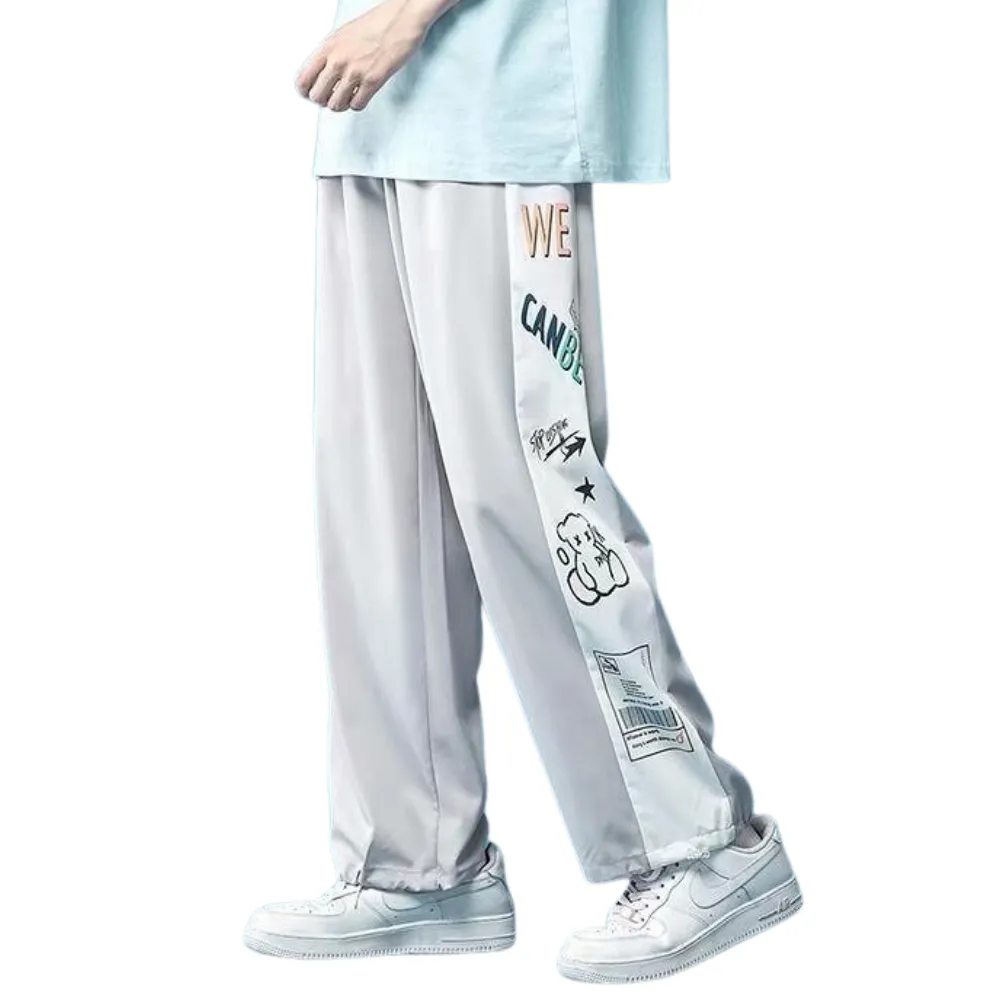 Cartoon Bear Letter Graphic Sweatpants