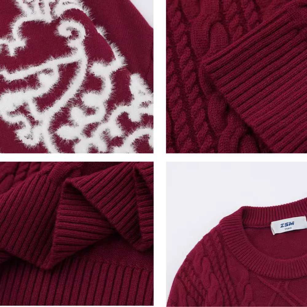 Cartoon Jacquard Dragon Jumper