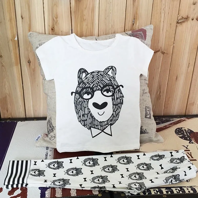 Cartoon Kids Clothes Cotton Baby Clothing Sets Little Monsters Short Sleeve 2pcs Baby Boys Clothes Children Clothing