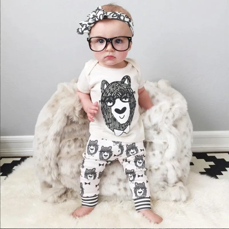 Cartoon Kids Clothes Cotton Baby Clothing Sets Little Monsters Short Sleeve 2pcs Baby Boys Clothes Children Clothing